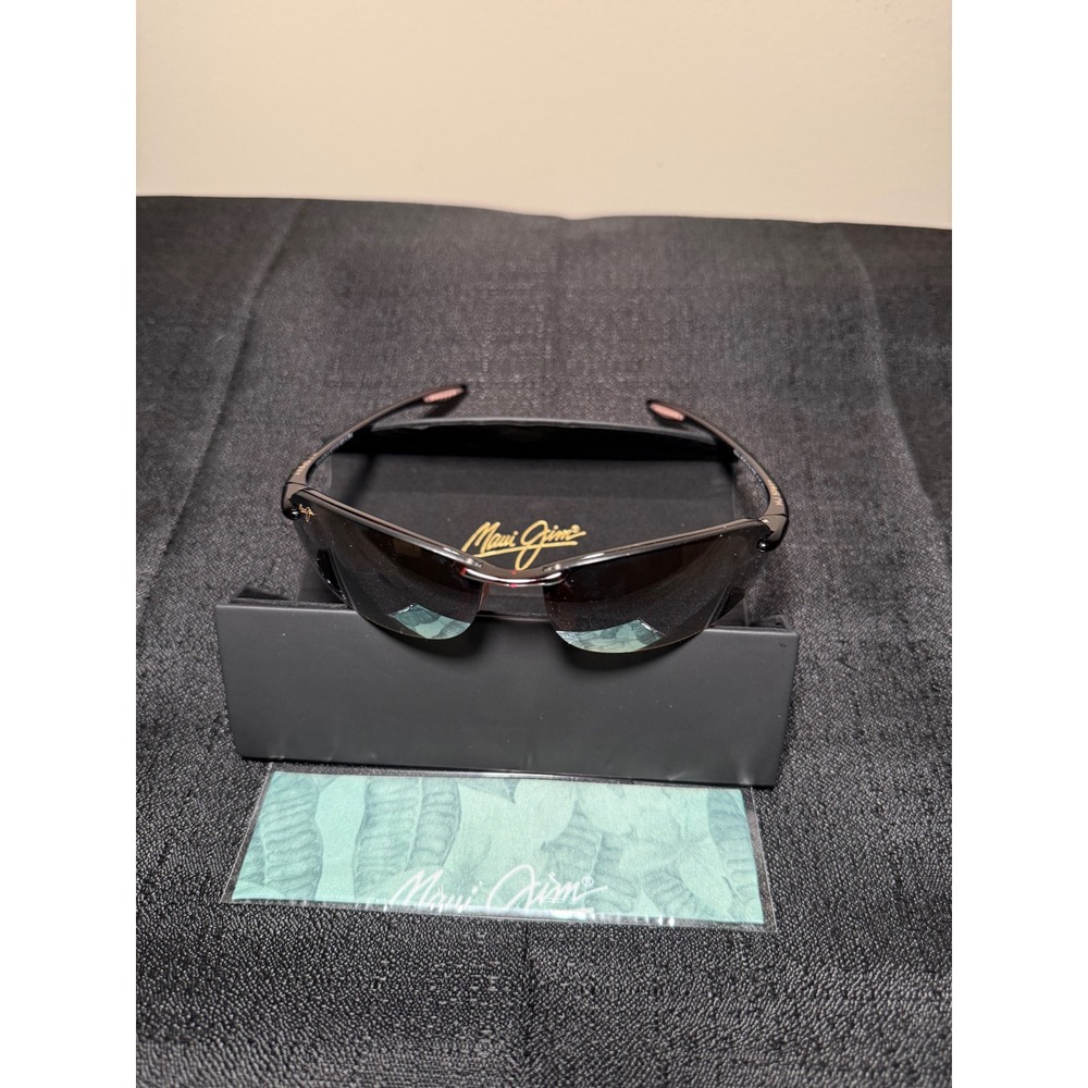Maui Jim Sport Rimless Polarized Sunglasses Dark Tortoise Wrap‎ MJ Sport